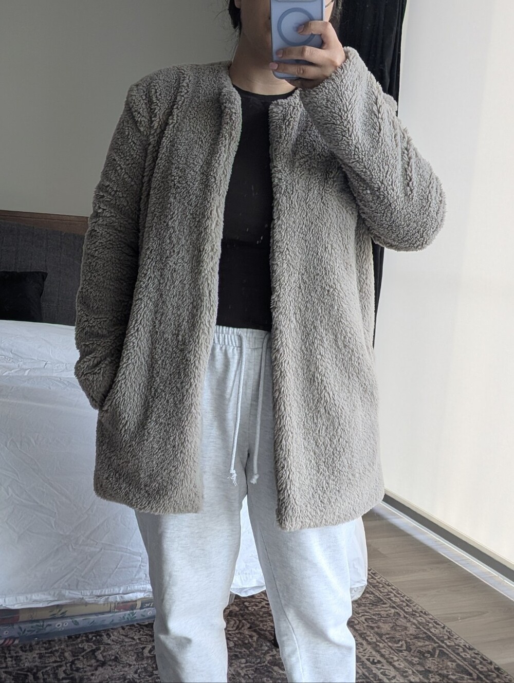 BB Dakota Cozy Gray Teddy Jacket - Picture 2 of 7